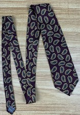 Robert Talbott Maroon Red Paisley Print Hand Sewn Silk Tie Made In USA