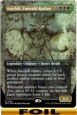 1x - Aatchik, Emerald Radian - FOIL BORDERLESS - Aetherdrift - NM MTG