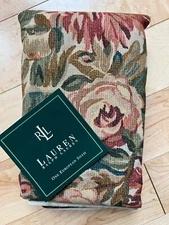 NIP Vintage Ralph Lauren Great Barrington EURO Pillow Sham Tan Floral RARE!