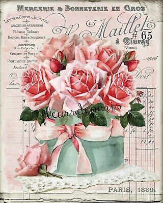 5 x Vintage Rose Party Bags Pink Shabby Chic Floral Garden Tea Party 