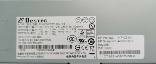 ✅Bestec TFX0250P5WB 250Watt PC Netzteil - Bild 1 von 3