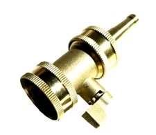 Jet Water Hose Sweeper Sprayer Nozzle  Solid Brass  With Shut Off Valve  3/4"