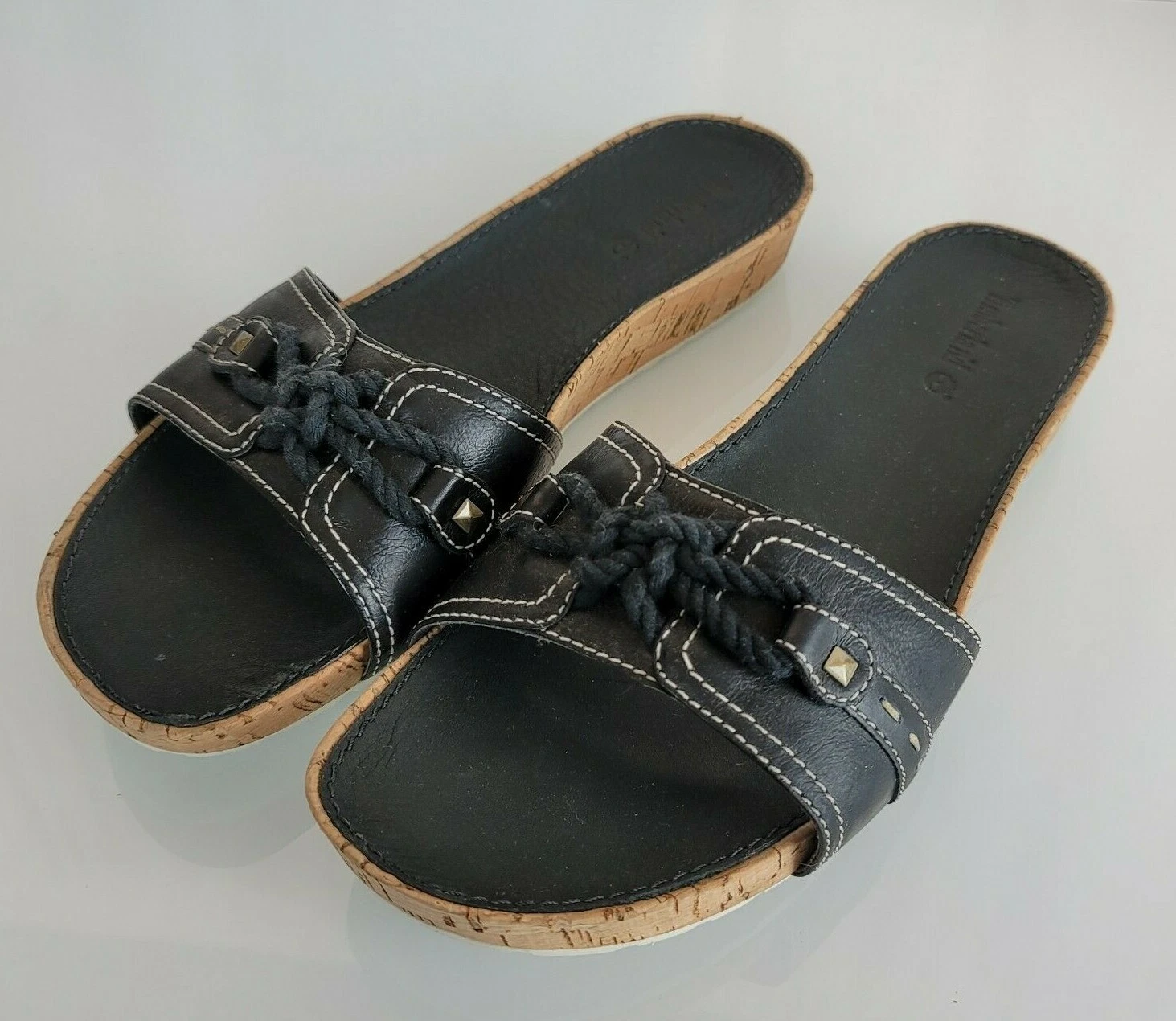 TIMBERLAND NODI DONNA ESTELA SLIDE 11670 SUGHERO PELLE NERA 10W (msrp: $50)