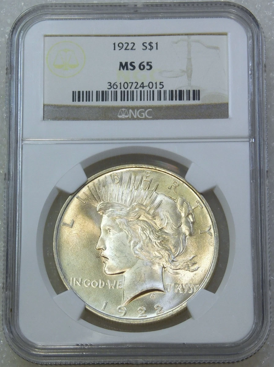 MS 65 Graded 1922 Year Peace Dollars (1921-1935) for sale | eBay