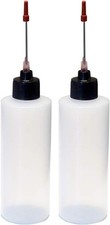 2-4oz Plastic Squeeze Bottles with 1.5 inch Stainless Steel Applicators