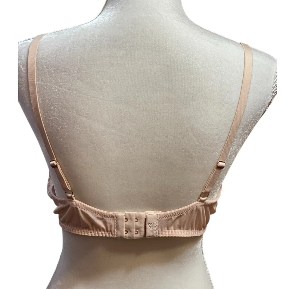 Sujetador Victorias Secret Dream Angels Lámina Brillo Encaje Con Aros Desnudo Oro Rosa 38C Foto 3 de 4