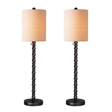 Buffet Lamps Set of 2, 30" H Tall Table Lamps for Living Room, Rustic Farmhou...
