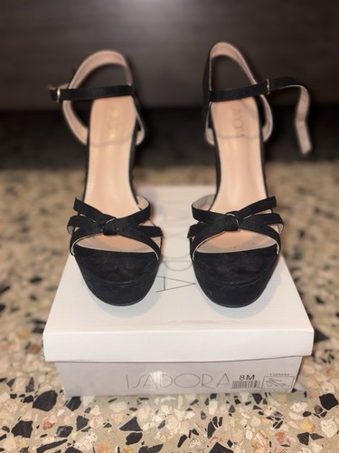 ISADORA Sandalias Negras de Tacón Alto Bloque / Plataforma - Estilo de Fiesta