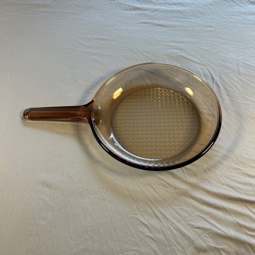 Corning Visions Amber Glass 10" Skillet Frying Pan, Waffle Bottom, Cookware