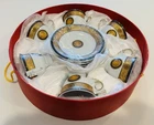 VERSACE ROSENTHAL: SET OF (6) ESPRESSO CUPS & (6) SAUCERS - MEDUSA -White & Gold