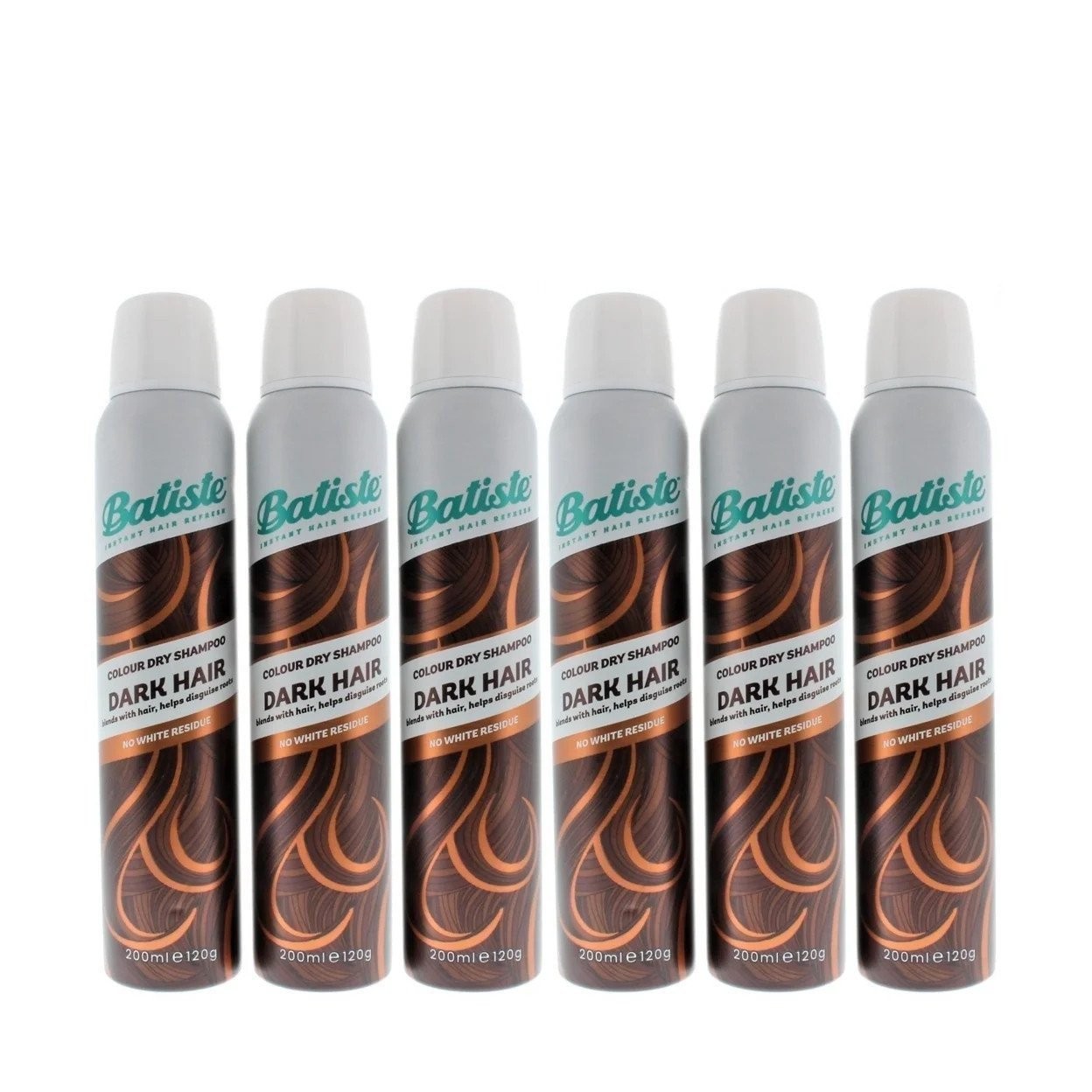 Dry Shampoo Dark Hair 200ml 6 Pack Instant Hair Refresh