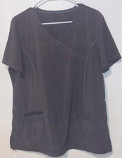 Unbranded Gray Scrub Top Vneck Pockets And A Zip Pocket. Size Medium