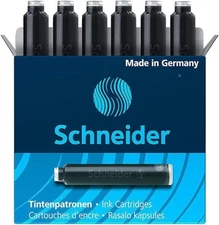 Schneider Ink Cartridge, Standard Format, Ball Closure, Refill for Black 