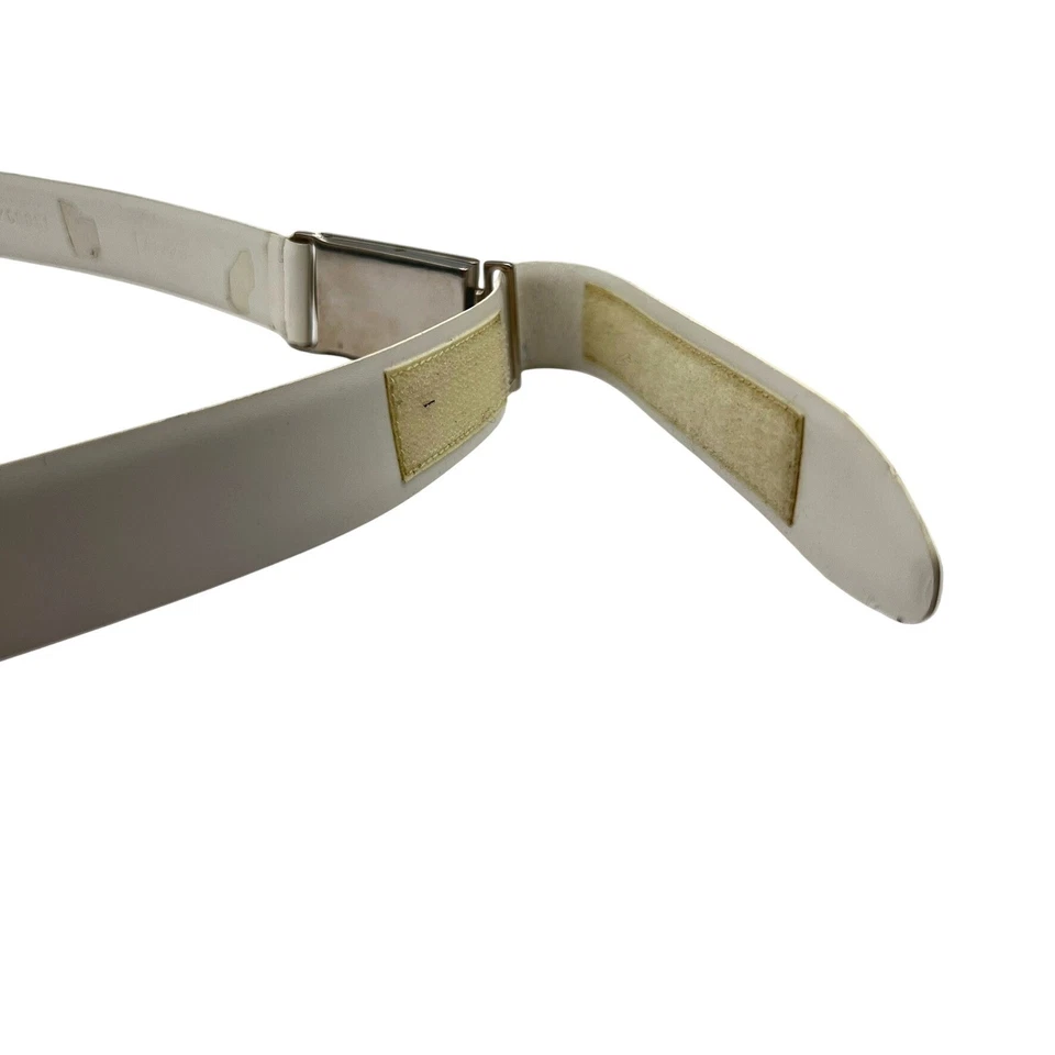 Cinturón Bally Hombre Cuero Blanco Hebilla Plateada Talla 36/90 Hecho en Italia Foto 4 de 4