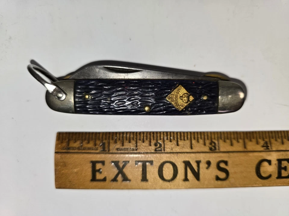 Vintage 60s-70s Camillus Cub Scouts BSA Blue Handle 3 Blade Pocket Knife - Image 4 of 4