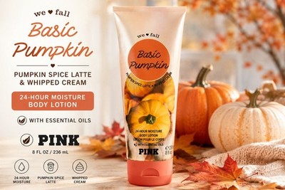 VICTORIA'S SECRET PINK Basic Pumpkin FRAGRANCE BODY LOTION  8 oz New