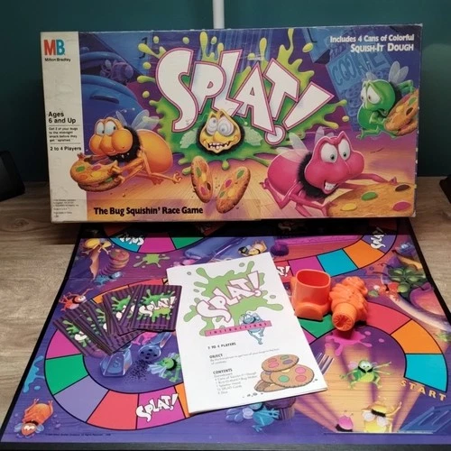 Vtg Splat! Board Game Incomplete Missing Dice & Dough Milton Bradley READ