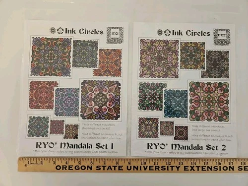 LOT OF 2 Ink Circles RYO MANDALA SET 1 & 2 Counted Cross Stitch Pattern M21/M22
