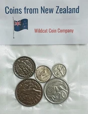 New Zealand - 5 Random Coins - Free Shipping