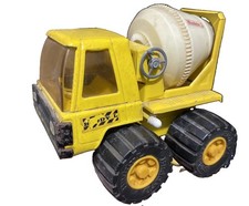 Vtg Buddy L Cement Mixer Truck Pressed Steel Yellow Big Brute Japan PLS READ
