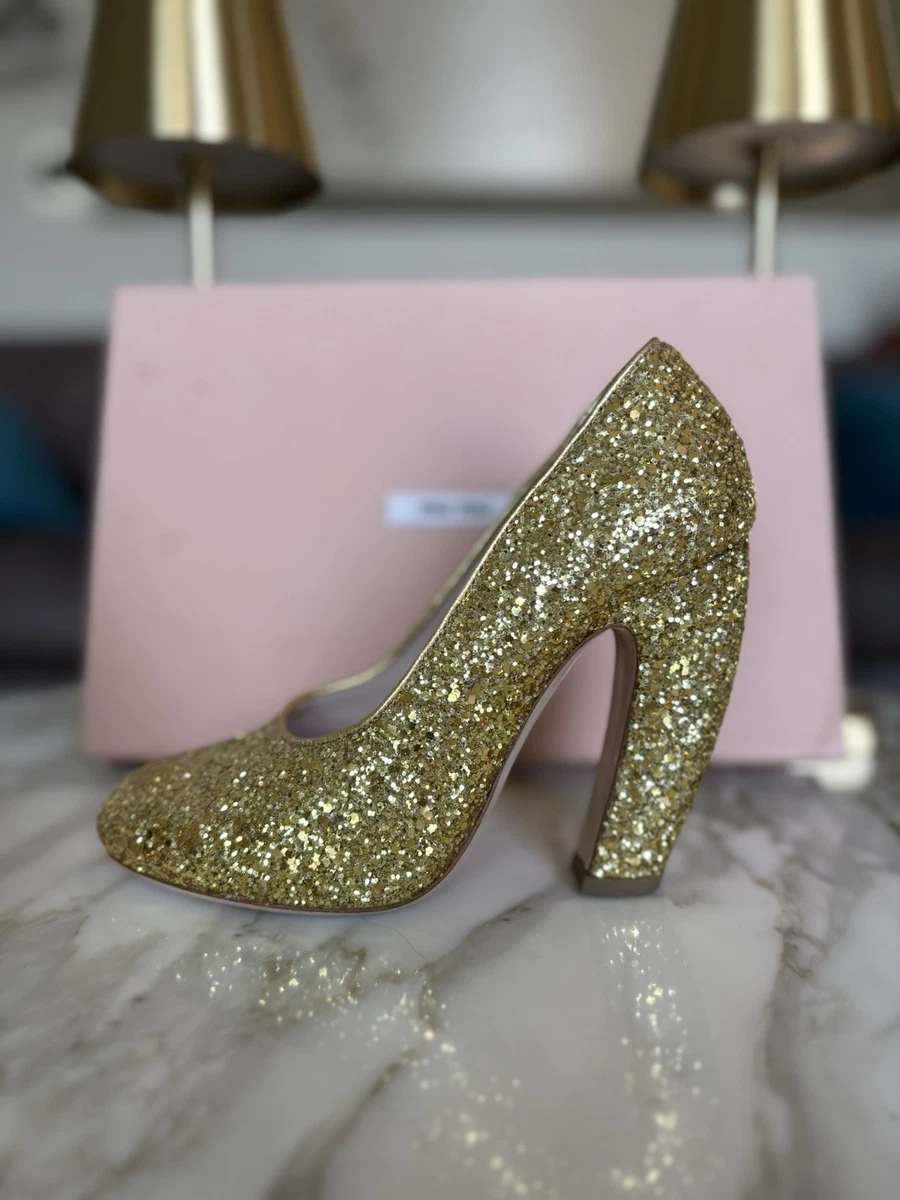 Gold Heels Miu Miu for sale | eBay