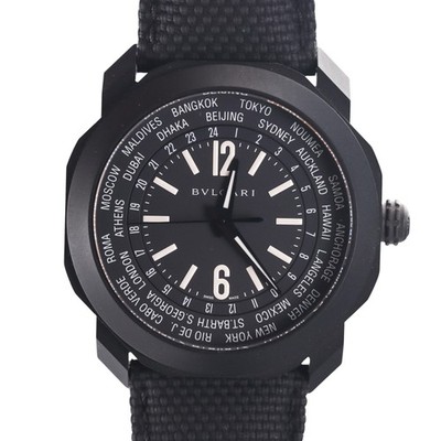 Bulgari Octo Roma World Timer Black Automatic Watch OC 41 S WT
