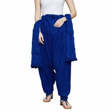 Women Cotton Traditional Patiala Salwar Royal Blue Set Dupatta  Salwar