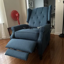 Tufted Wingback Recliner Chair with Nailhead Trim NEW