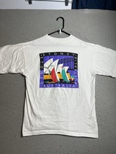 VTG Adam Hill Sydney Opera House Shirt Mens XL White Australia Graphic Tee