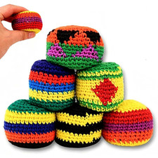 6PCS Handcrafted Crochet Hacky Sacks for Outd...