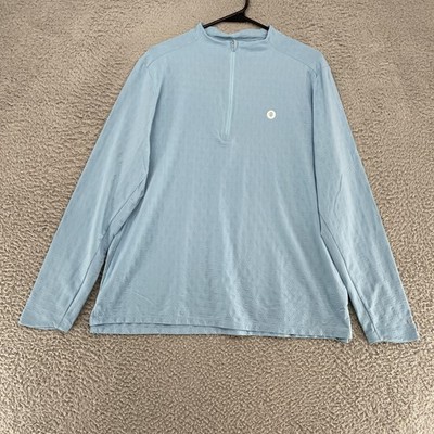 Coolibar Albatrose Golf Pullover Mens XL Blue UPF 50+ Quarter Zip Sun Shirt