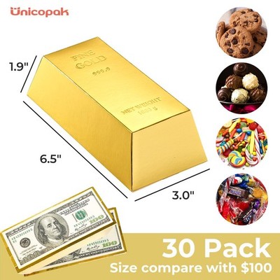 30x Gold Bar Party Favour Boxes Gift Treat Boxes For Parties Sweets, Chocolates,
