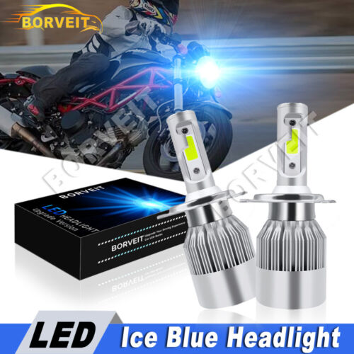 2x H4 LED Headlight Hi/Low Beam Bulbs 8000K For Harley FLHX Street Glide 2006-13 - Picture 1 of 12