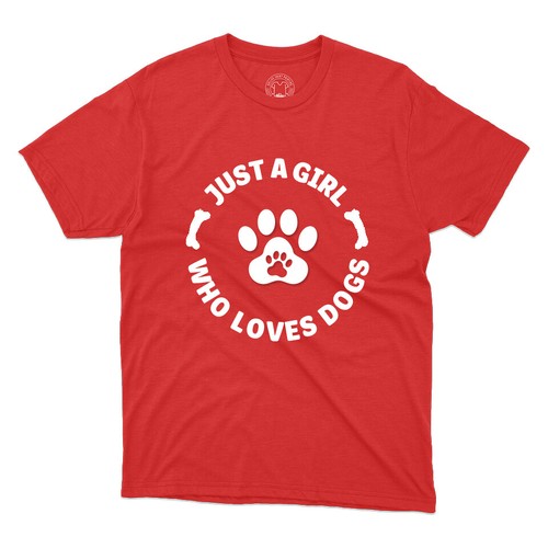 Just A Girl Who Loves Dog Pet Lover Tee Funny Dog Gift Printed Unisex T-Shirt - Picture 6 of 8