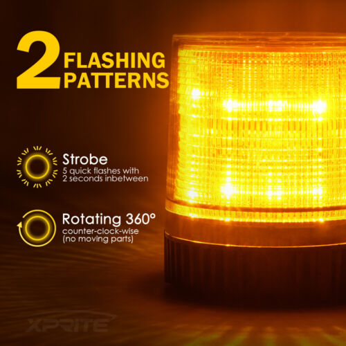 Xprite Amber LED Strobe Beacon Light Forklift Trucks Emergency Hazard Warning - Foto 2 di 7