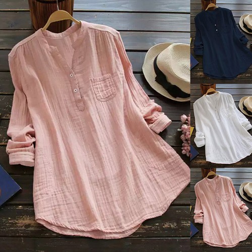 Plus Size Womens Summer Loose Baggy Tunic Tops Ladies Long Sleeve T-Shirt Blouse