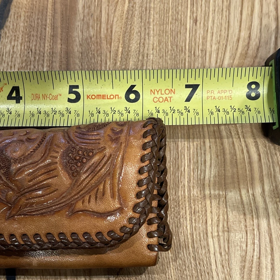 Estuche de almacenamiento de gafas occidentales de cuero con herramientas vintage Foto 3 de 4