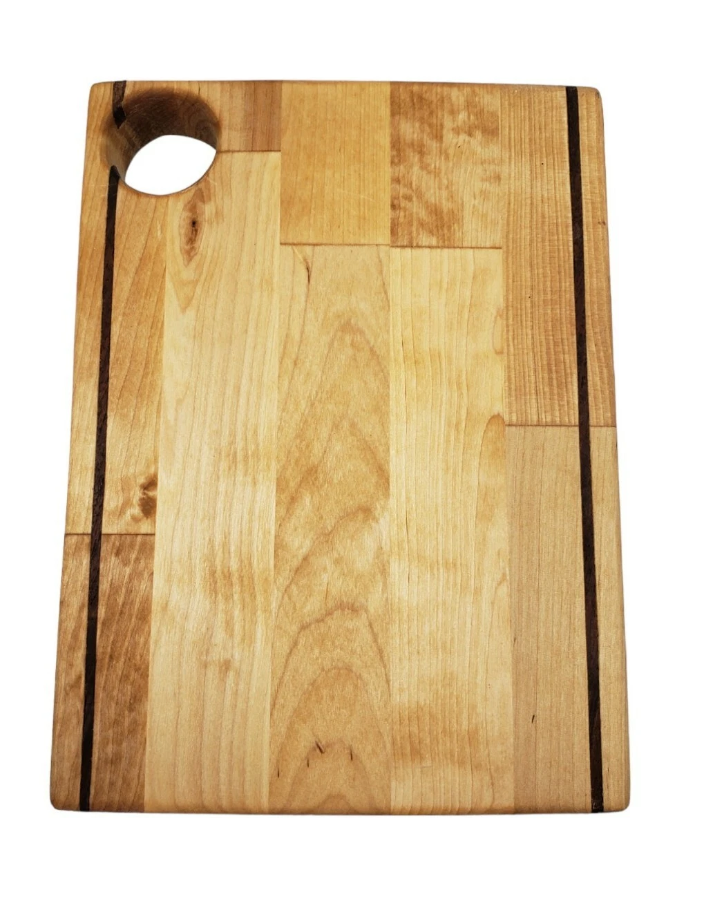 Handcrafted Butcher Block Cutting Board Chopping Wooden Corner Opening 11.5 x 8"