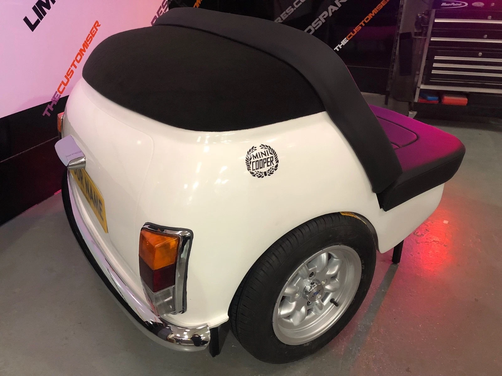 Mini Cooper Sofa car Funky furniture Retro Sofa Cinema Room Garage Pit Stop Seat