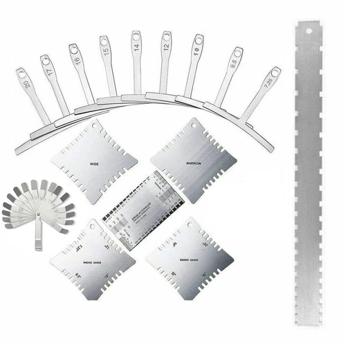 Gitarrenhals gekerbt gerade Kante Rocker Gitarrenbauer Werkzeuge Messgeräte Lineal Fühler-Kit - Bild 1 von 21