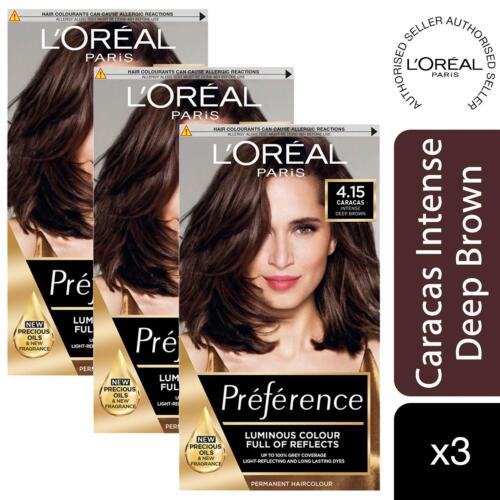 L'Oreal Paris Preference Permanent Hair Colour,  Intense Deep Brown 3  Pack 5011408054644 | eBay