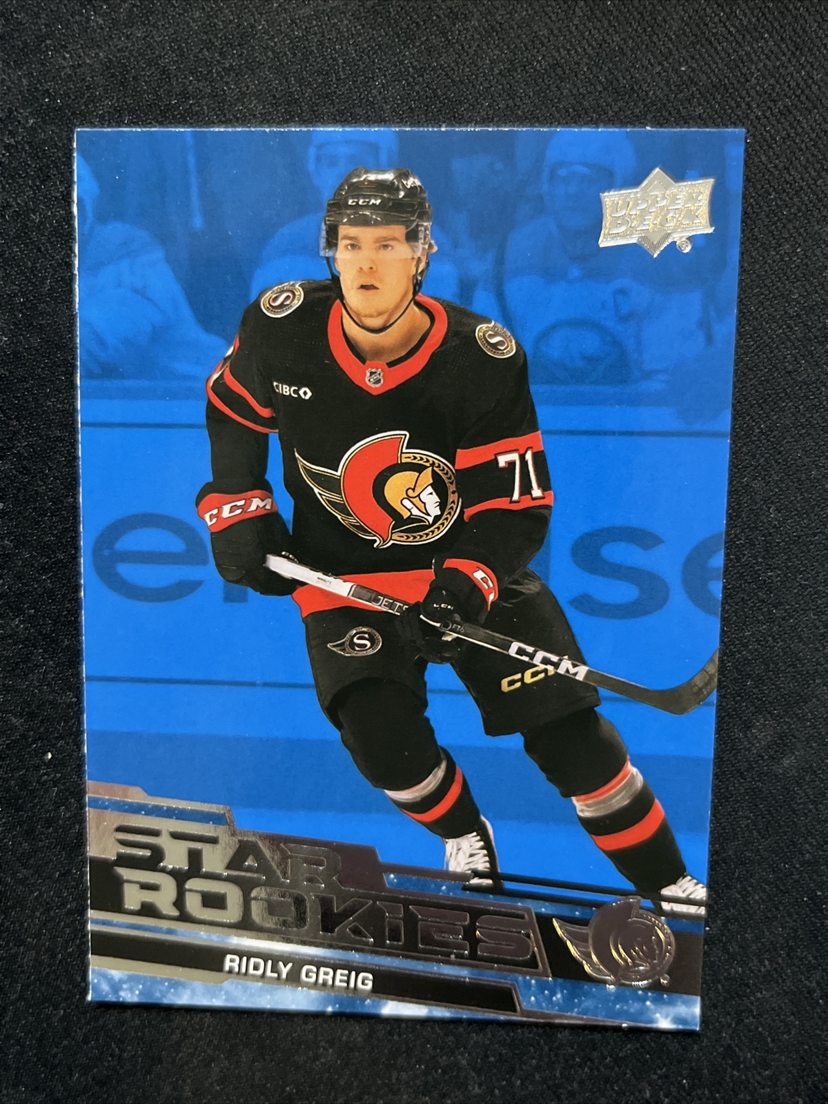 23-24 UD Star Rookies Box Set Rookie Blue SP Parallel 8 Ridly Greig