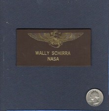 WALLY SCHIRRA NASA Mercury Gemini Apollo Mission Astronaut Name Tag Patch