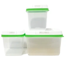 Rubbermaid Fresh Works Produce Saver Containers Set of 3 Fresh Vent BPA Free 