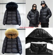 Neu Damen Winter jacke Locker Daunen jacke mantel Mit 100% Echt Pelzkragen Parka