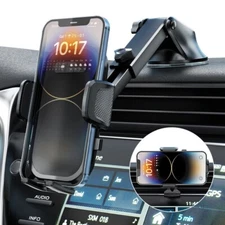 JOYTUTUS 3-in-1 Universal Car Phone Mount, 360° Rotate for Vent/Windshield