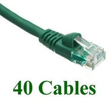 Pack of 40 Cables 3 Foot Cat5e Green Network Ethernet Network Patch Cable Booted
