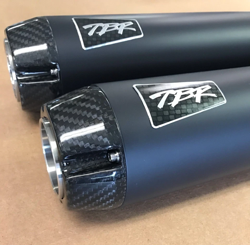 2005 - 2017 Harley Softail 豪华/超薄两兄弟一脚蹬排气碳黑色 — 第 4/4 张图片