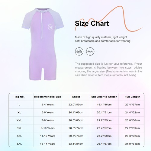 Kids Girls Rompers Patchwork Bodysuit Rash Guard Swimsuit Color Block Leotard - Picture 5 of 19