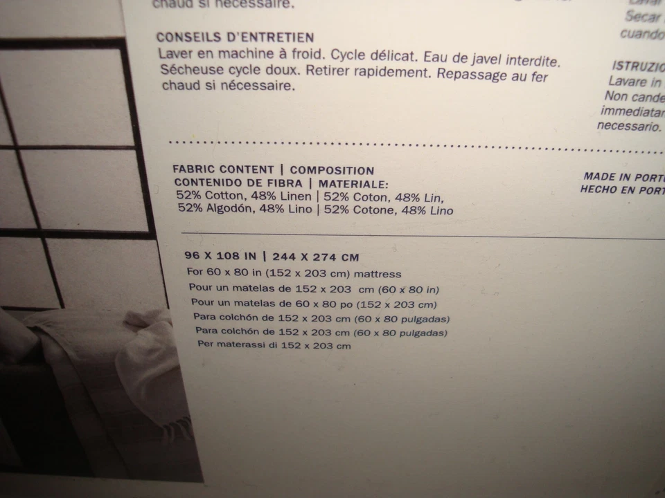 Ralph Lauren Cary Queen Flat Sheet Standard Pillowcases Cotton Linen White $260 - Image 4 of 4